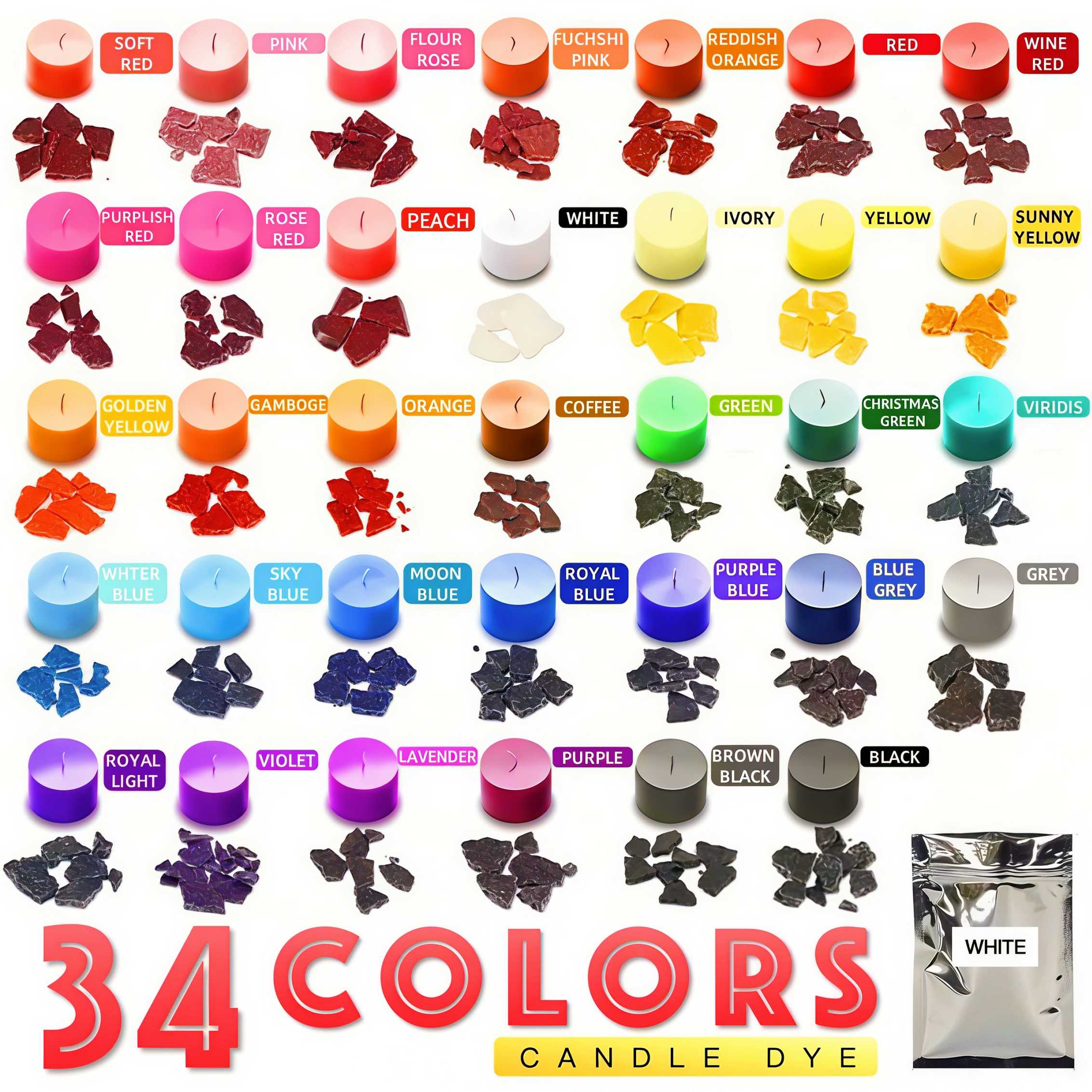 Soap Making Dye - Candle Dyes - 34 Colors (1