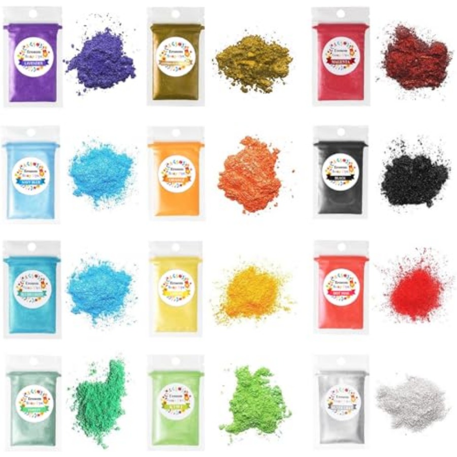 Soap Making Dye - 12 Colors Mica Powder Pigments Soap