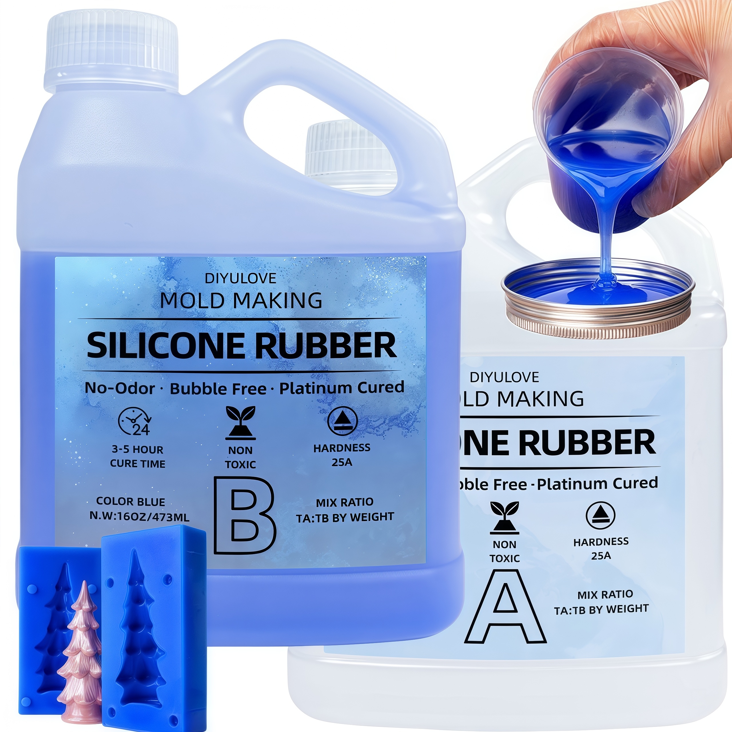 Soap Making Kits - 32oz High-Performance Silicone Rubber Non-Toxic for