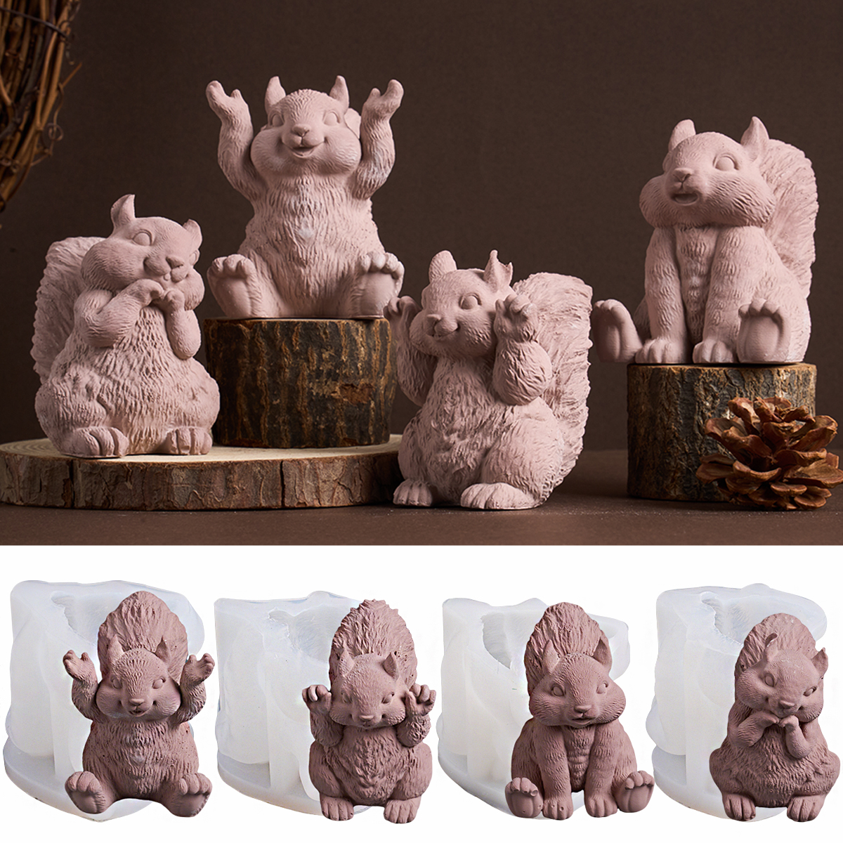 3D Squirrel Candle Mold DIY Cu - مراجعة Soap Making Art وسعره