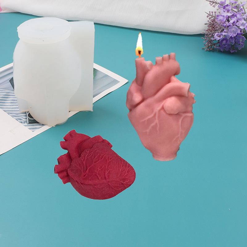 DIY Human Heart Silicone Candl - مراجعة Soap Making Experiment وسعره