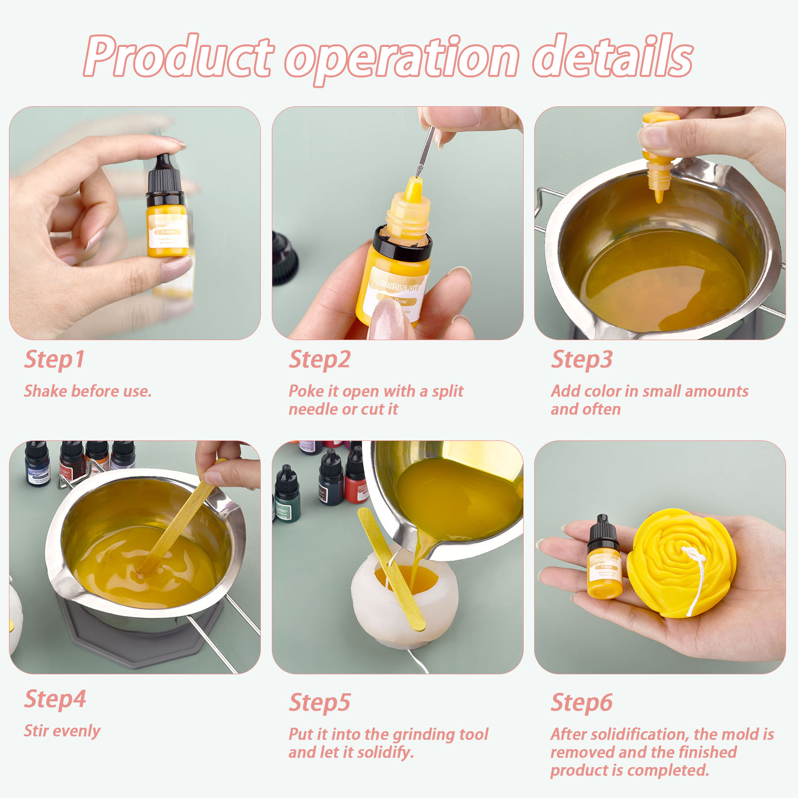5ml/Bottle Candle Wax Pigment  - مراجعة Soap Making Dye وسعره